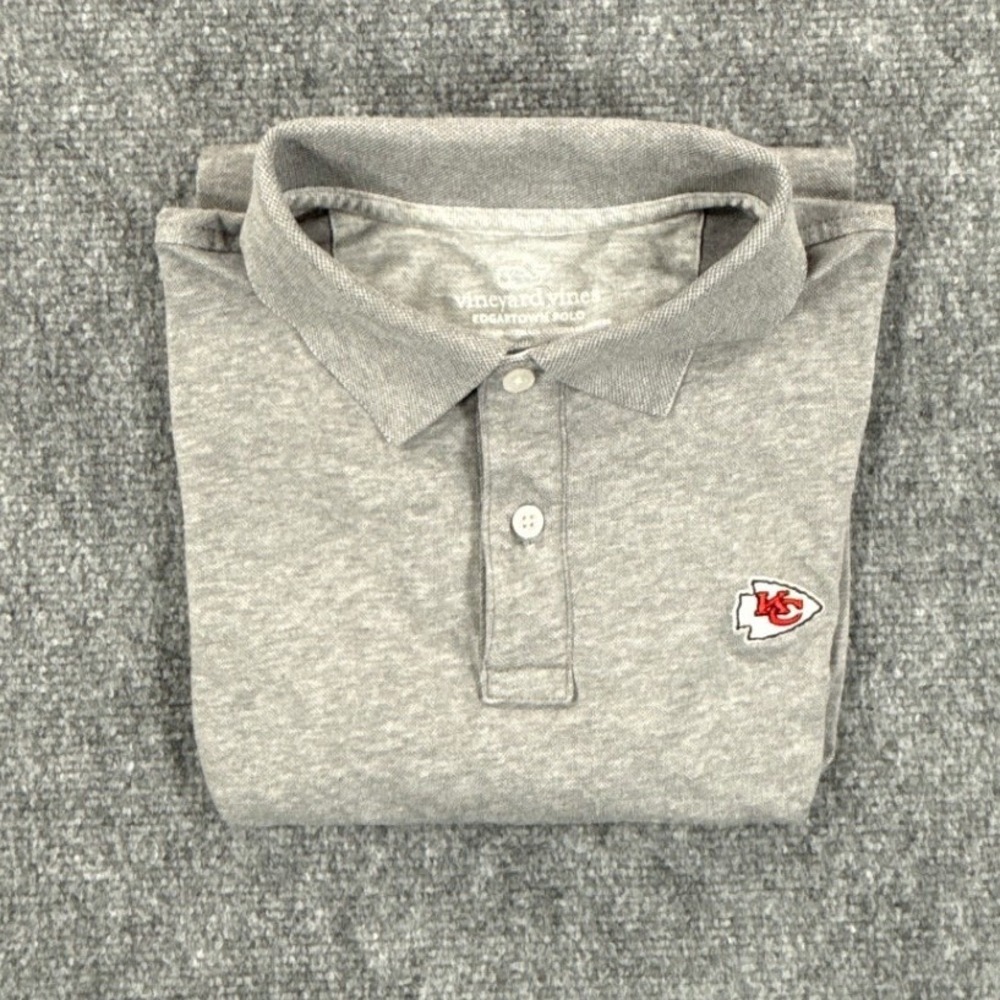Vineyard Vines Men's XS Gray Kansas City Chiefs Edgartown Polo Shirt